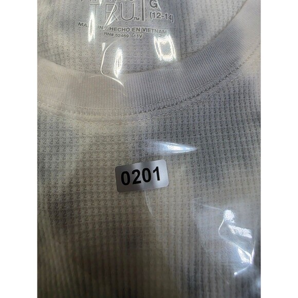 Time and Tru Women's Long Sleeve Waffle Knit Tie Dye Thermal Shirt L - Picture 5 of 5